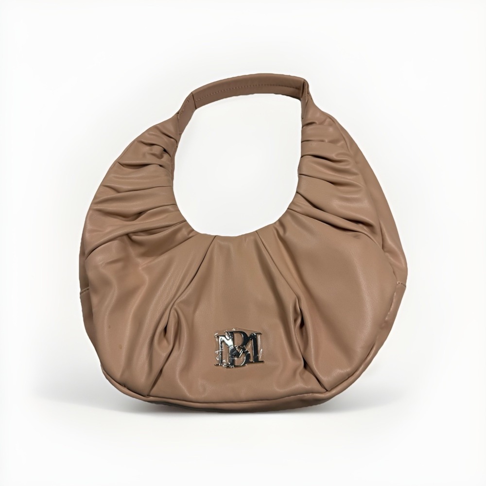 Badgley Mischka Ruched Crescent Shoulder Bag New